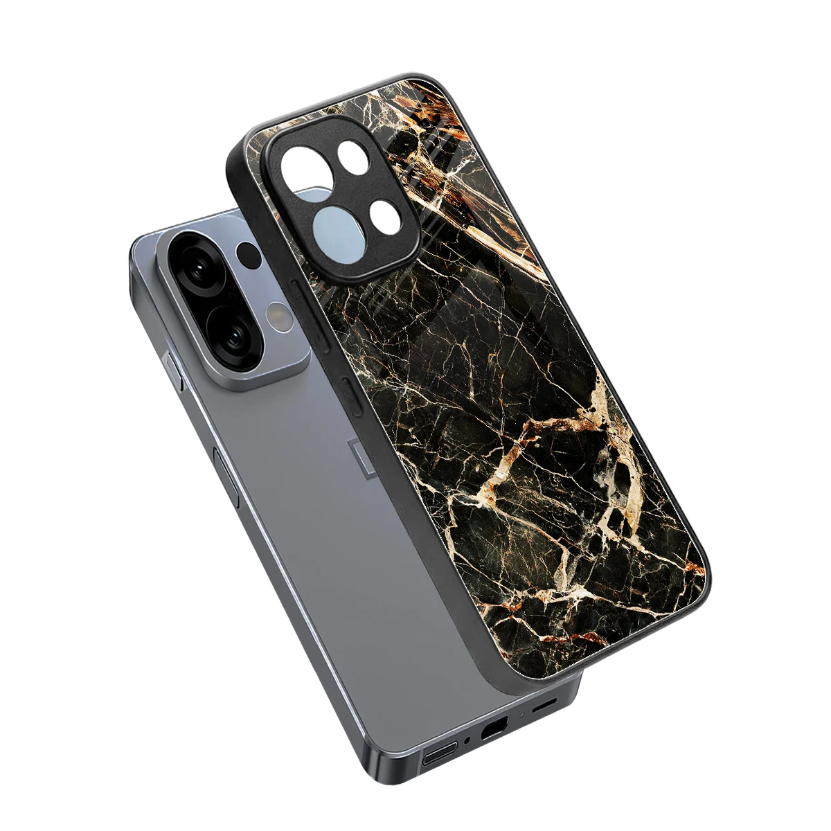 Midnight Gold sleek oppo k13 5g cover with tempered glass back and TPU edges
