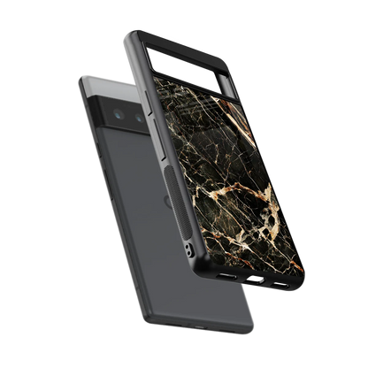 Midnight Gold sleek google pixel 6 pro cover with tempered glass back and TPU edges