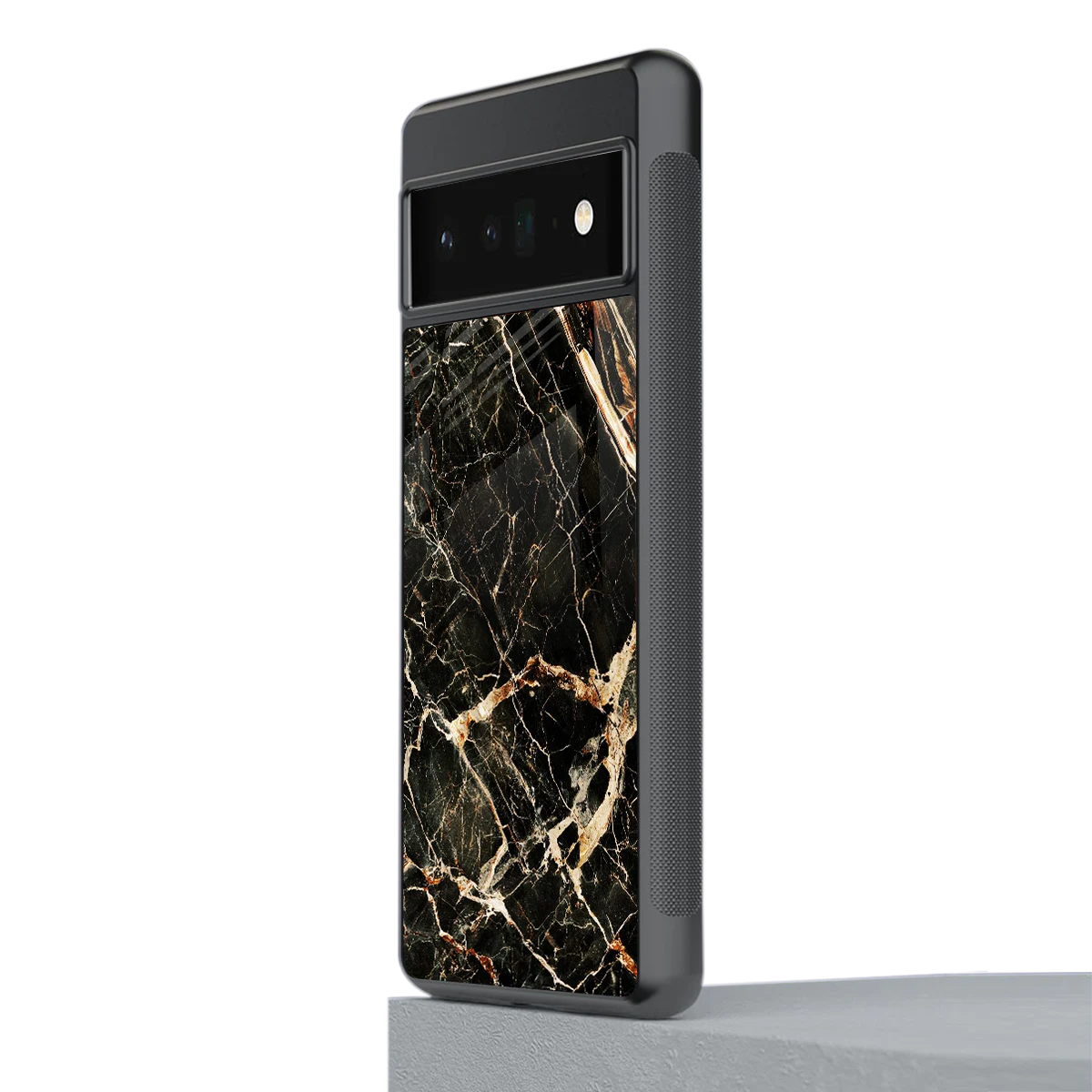 Midnight Gold stylish phone case for google pixel 6 pro | glossy glass and slim fit