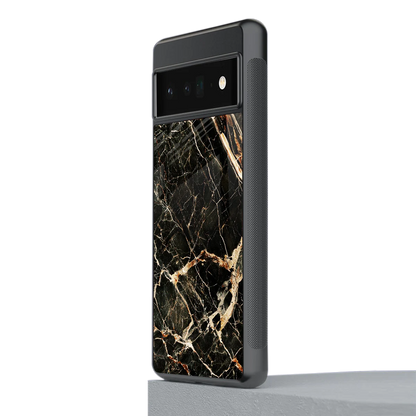 Midnight Gold stylish phone case for google pixel 6 pro | glossy glass and slim fit