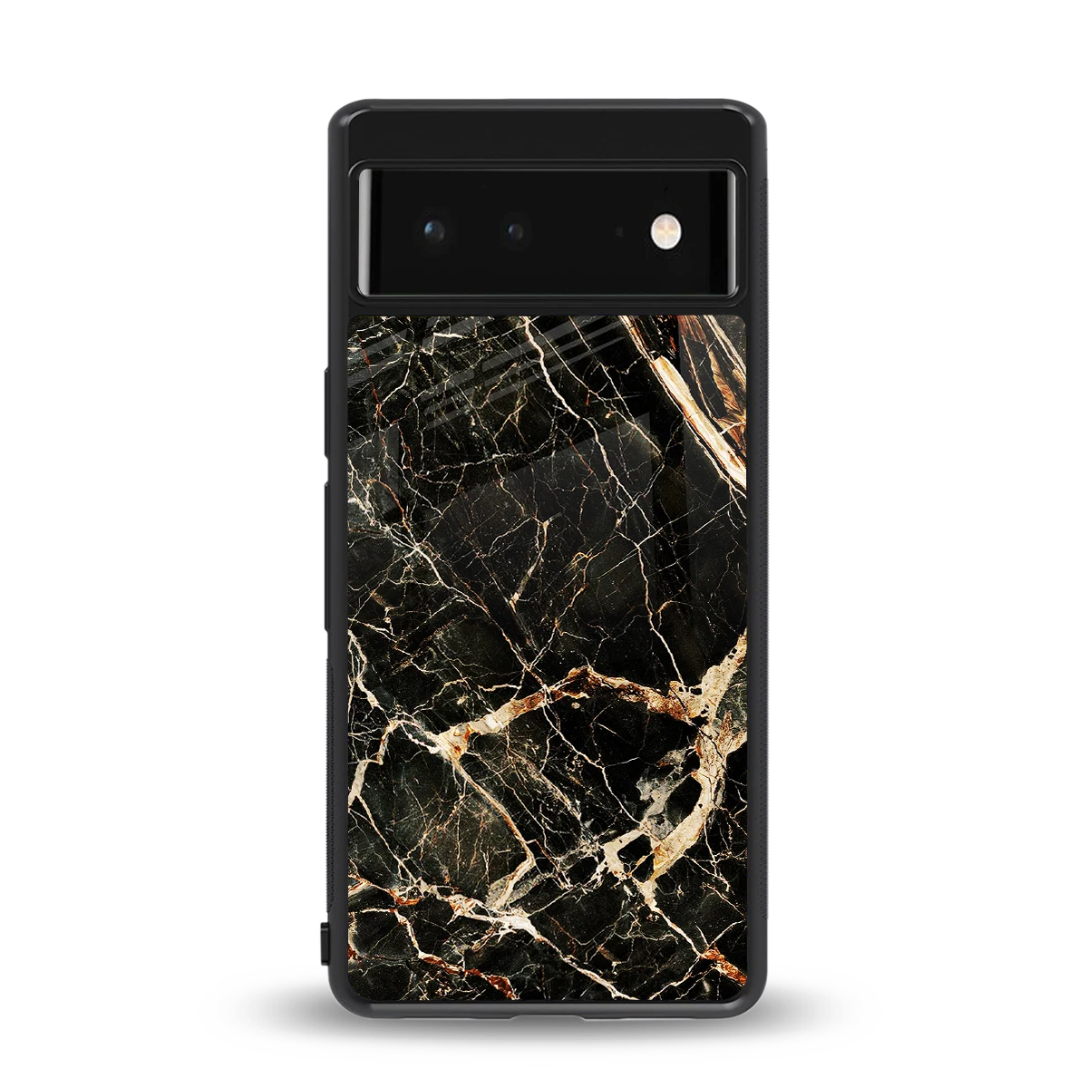 Midnight Gold back phone cover | glass case for google pixel 6