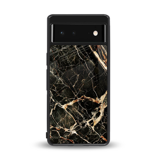 Midnight Gold back phone cover | glass case for google pixel 6