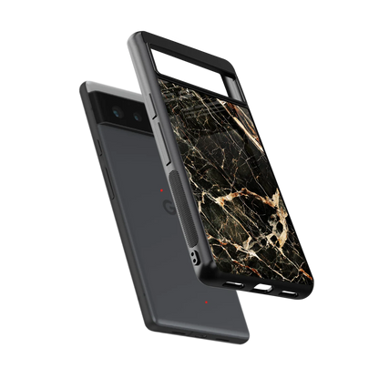 Midnight Gold sleek google pixel 6a cover with tempered glass back and TPU edges