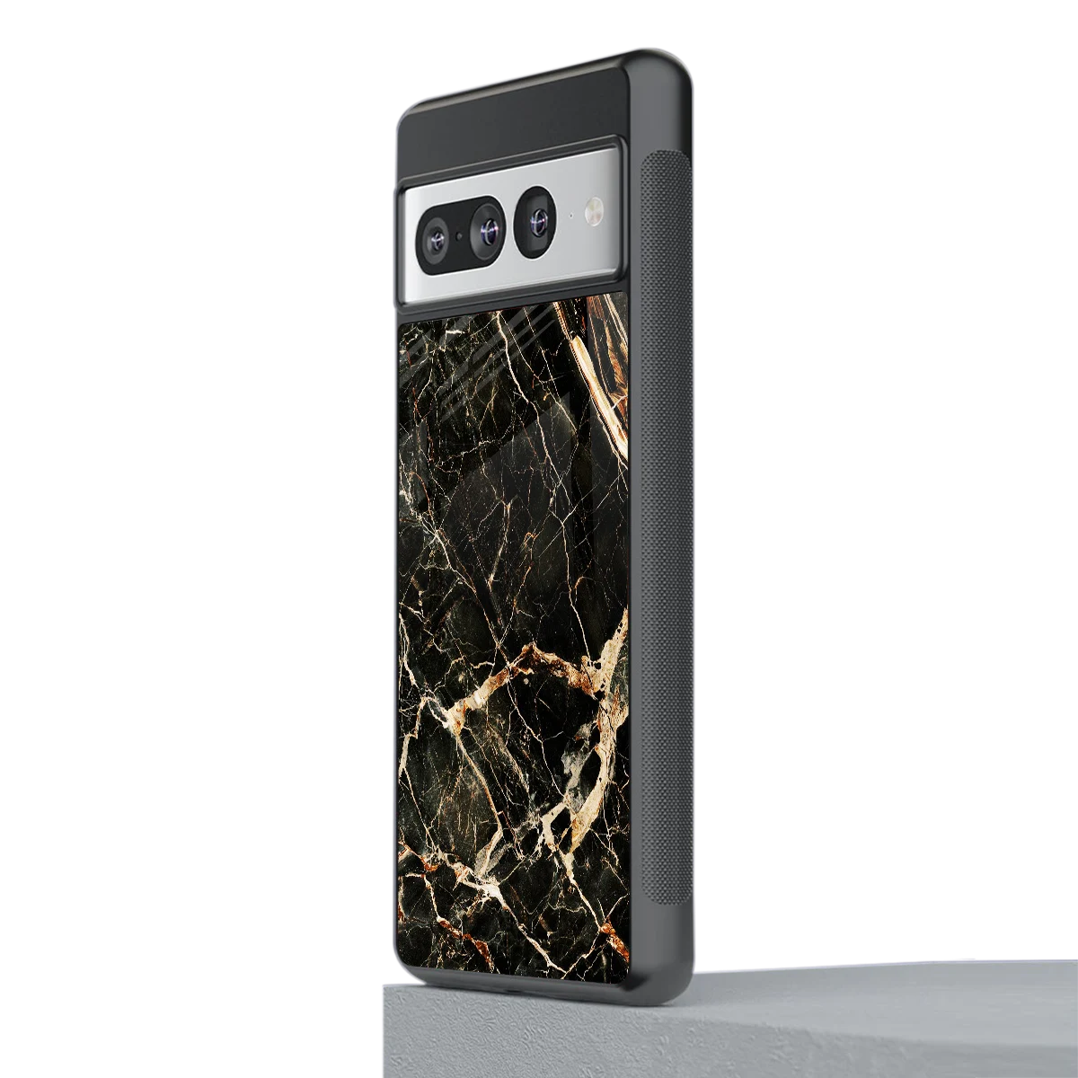 Midnight Gold stylish phone case for google pixel 7 pro | glossy glass and slim fit