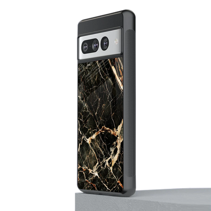 Midnight Gold stylish phone case for google pixel 7 pro | glossy glass and slim fit