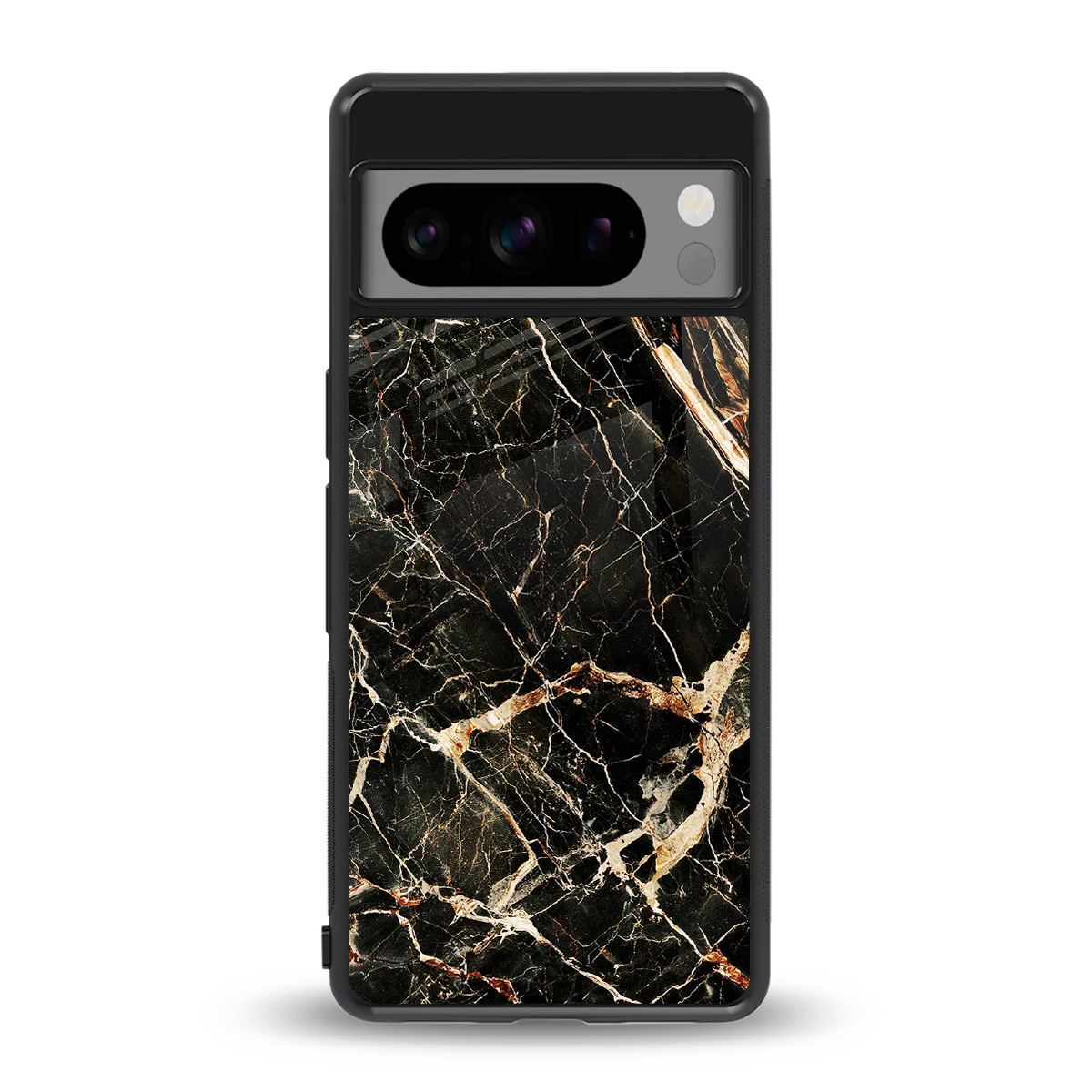 Midnight Gold back phone cover | glass case for google pixel 8 pro