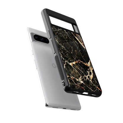 Midnight Gold sleek google pixel 8 pro cover with tempered glass back and TPU edges