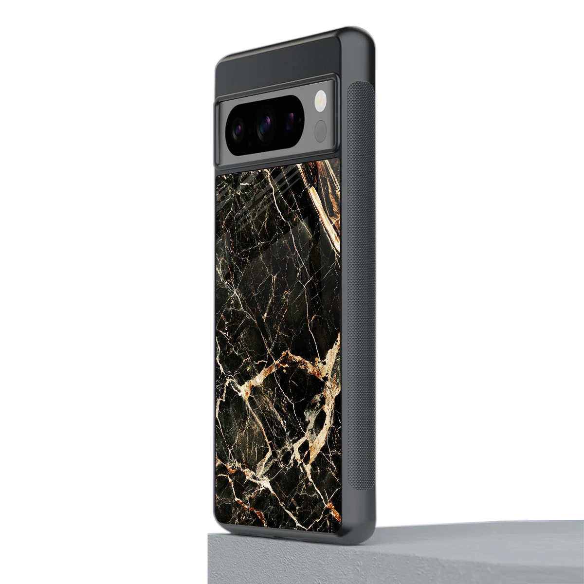 Midnight Gold stylish phone case for google pixel 8 pro | glossy glass and slim fit