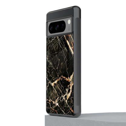 Midnight Gold stylish phone case for google pixel 8 pro | glossy glass and slim fit