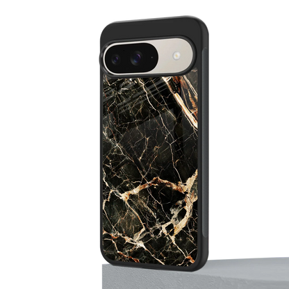 Midnight Gold google pixel 9 mobile cover | shockproof glass phone case