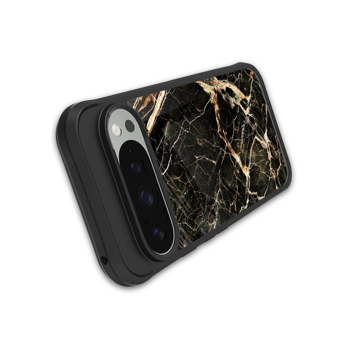 Midnight Gold stylish phone case for google pixel 9 pro | glossy glass and slim fit