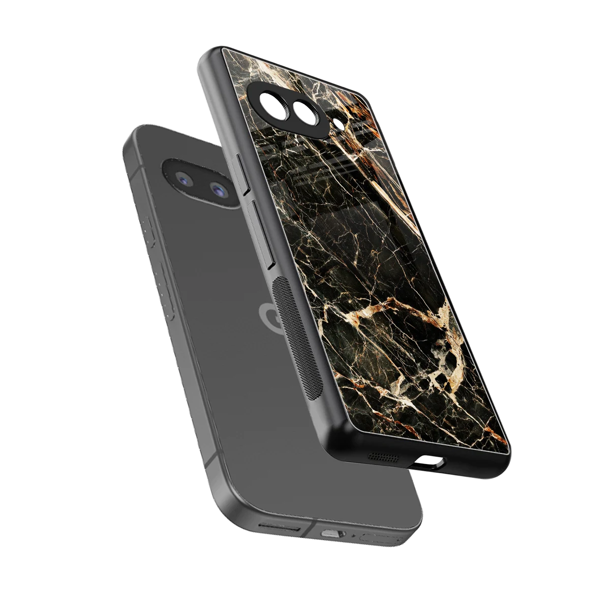 Midnight Gold sleek google pixel 9a cover with tempered glass back and TPU edges