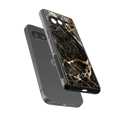 Midnight Gold sleek google pixel 9a cover with tempered glass back and TPU edges