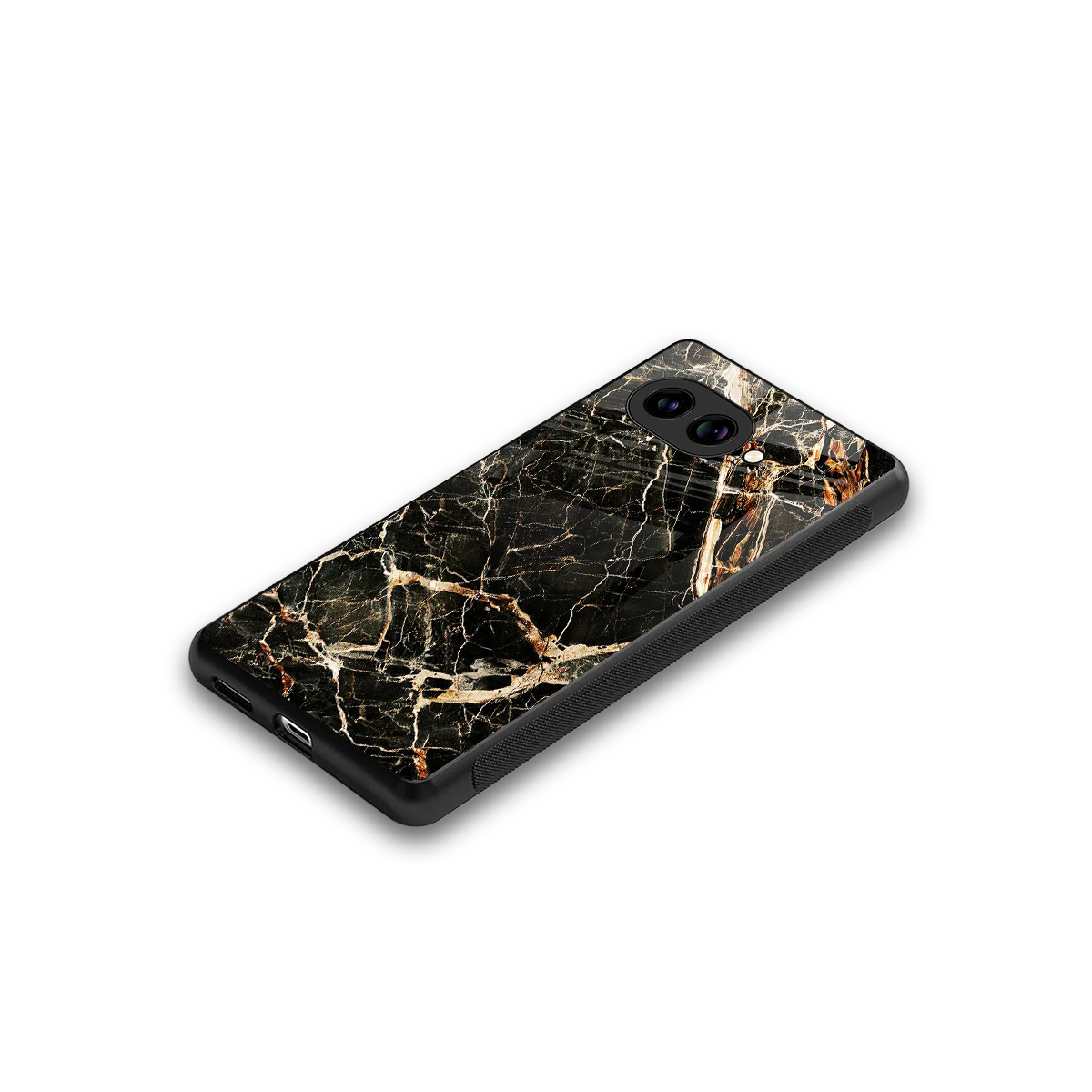 Midnight Gold stylish phone case for google pixel 9a | glossy glass and slim fit