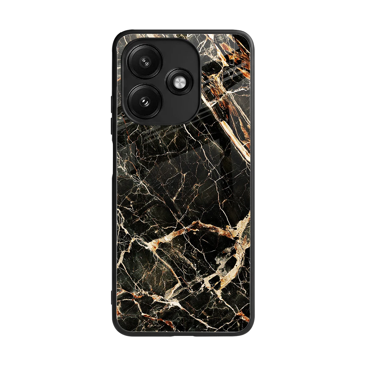 Midnight Gold back phone cover | glass case for redmi 12 5g