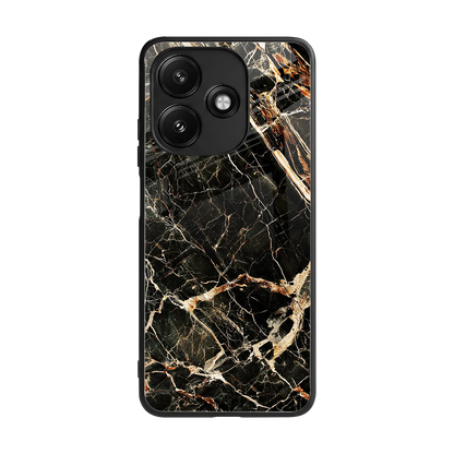 Midnight Gold back phone cover | glass case for redmi 12 5g