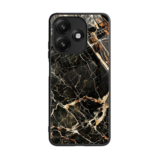 Midnight Gold back phone cover | glass case for redmi 12 5g