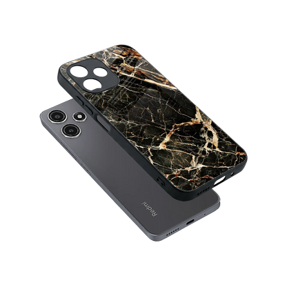 Midnight Gold sleek redmi 12 5g cover with tempered glass back and TPU edges