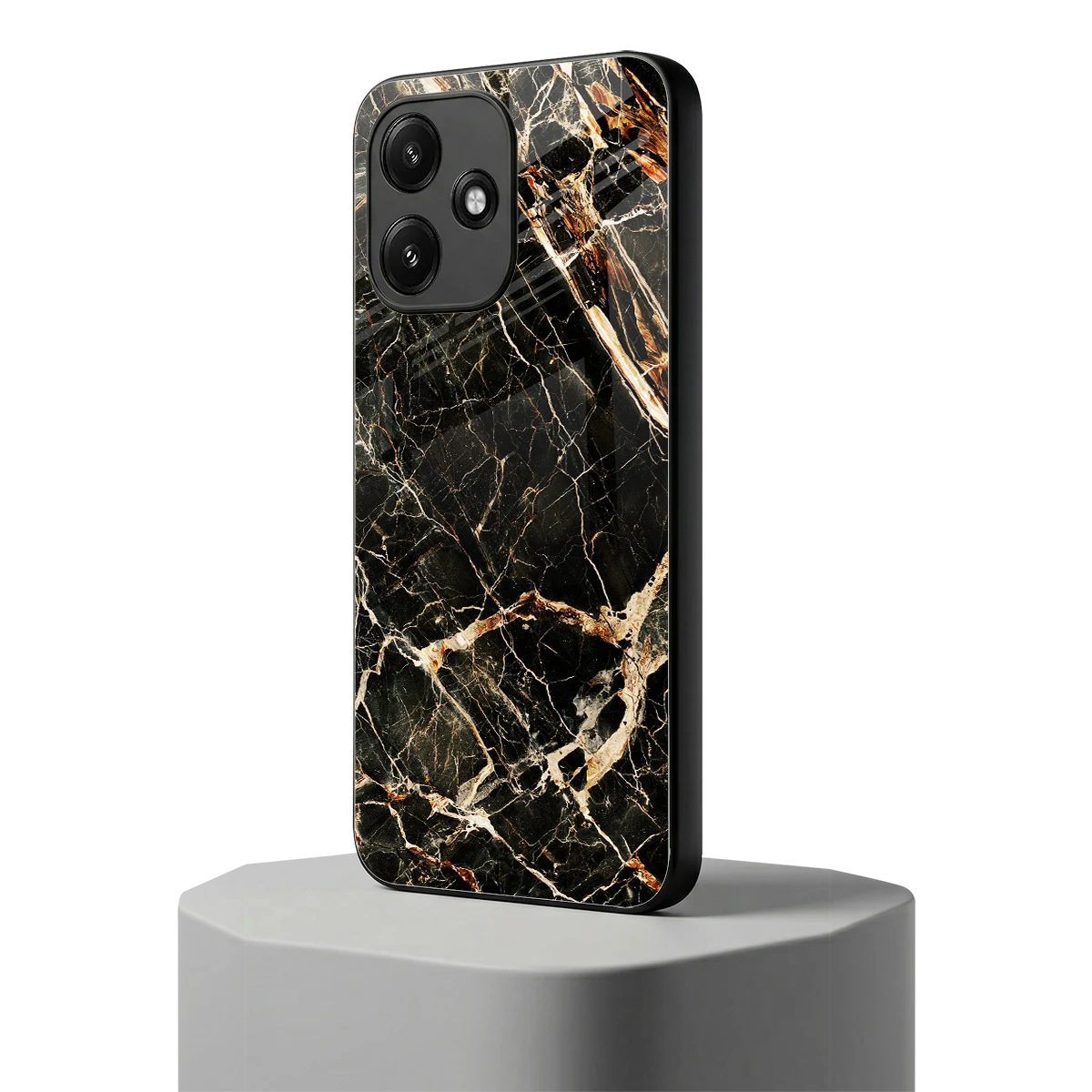 Midnight Gold redmi 12 5g mobile cover | shockproof glass phone case