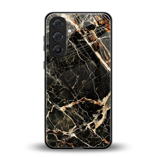 Midnight Gold back phone cover | glass case for samsung galaxy m36 5g