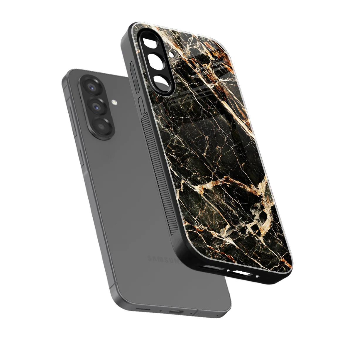 Midnight Gold sleek samsung galaxy a36 5g cover with tempered glass back and TPU edges