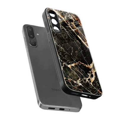 Midnight Gold sleek samsung galaxy m36 5g cover with tempered glass back and TPU edges