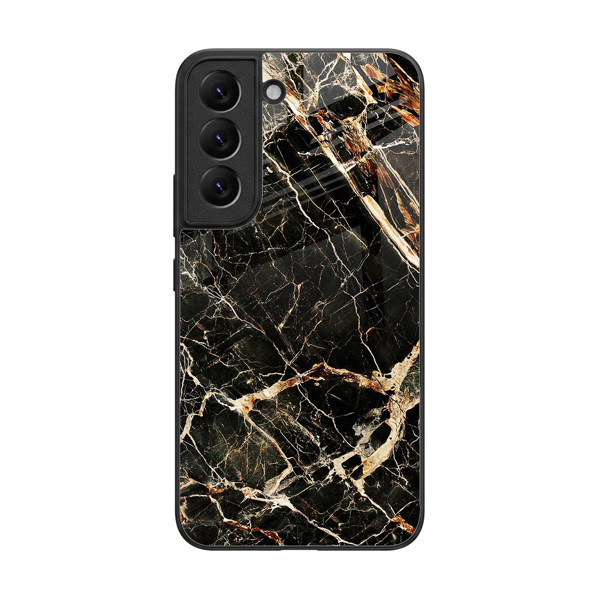 Midnight Gold back phone cover | glass case for samsung galaxy s22