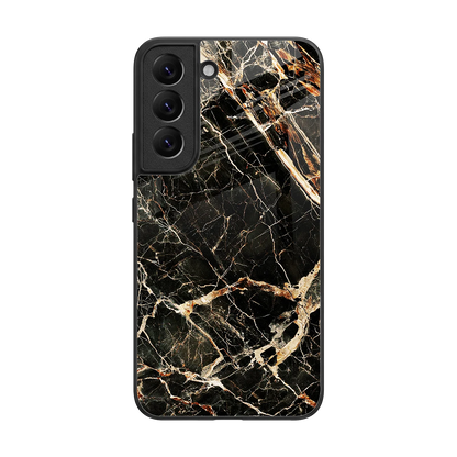 Midnight Gold back phone cover | glass case for samsung galaxy s22