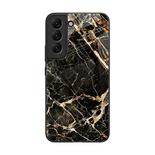 Midnight Gold back phone cover | glass case for samsung galaxy s22
