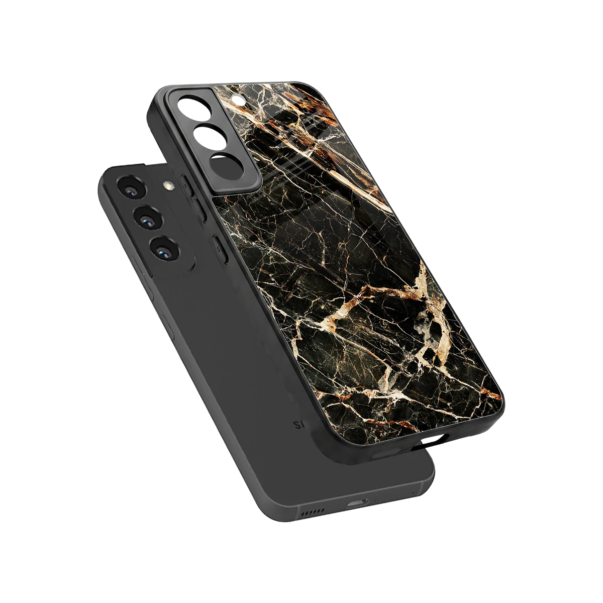 Midnight Gold sleek samsung galaxy s22 cover with tempered glass back and TPU edges