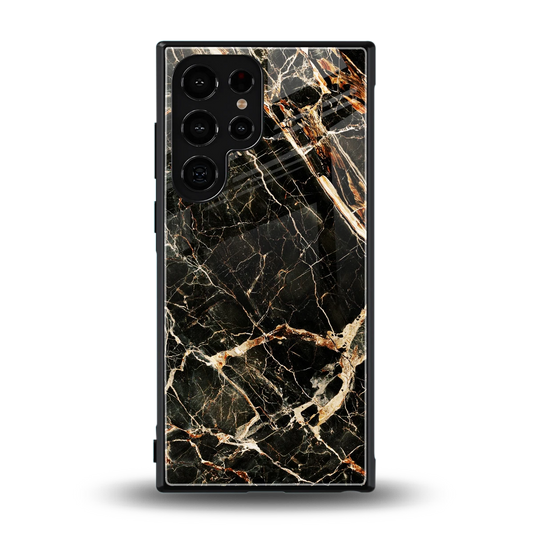 Midnight Gold back phone cover | glass case for samsung galaxy s24 ultra