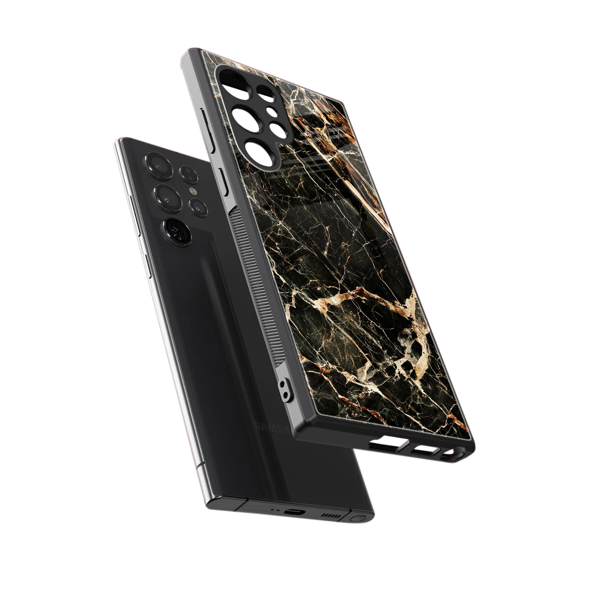 Midnight Gold sleek samsung galaxy s23 ultra cover with tempered glass back and TPU edges