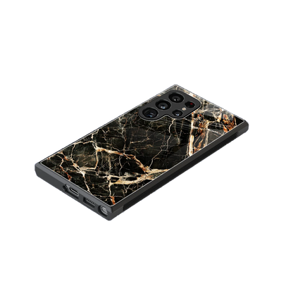 Midnight Gold stylish phone case for samsung galaxy s24 ultra | glossy glass and slim fit