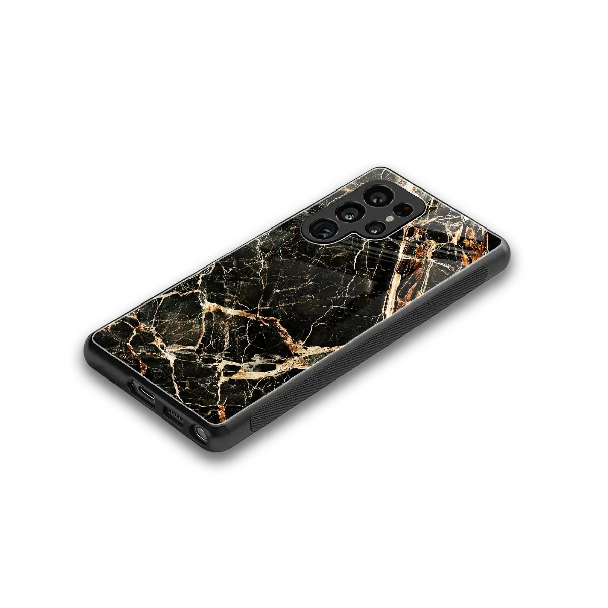 Midnight Gold stylish phone case for samsung galaxy s25 ultra | glossy glass and slim fit