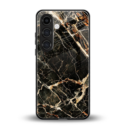 Midnight Gold back phone cover | glass case for samsung galaxy s25