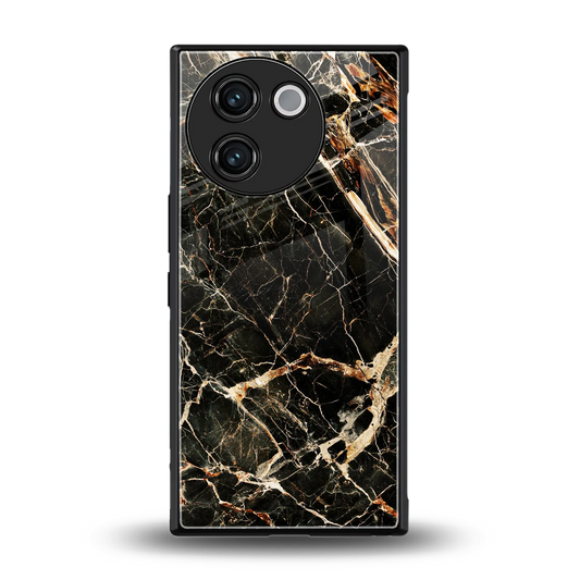 Midnight Gold back phone cover | glass case for vivo v30e