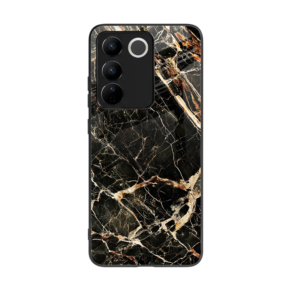 Midnight Gold back phone cover | glass case for vivo v27 5g