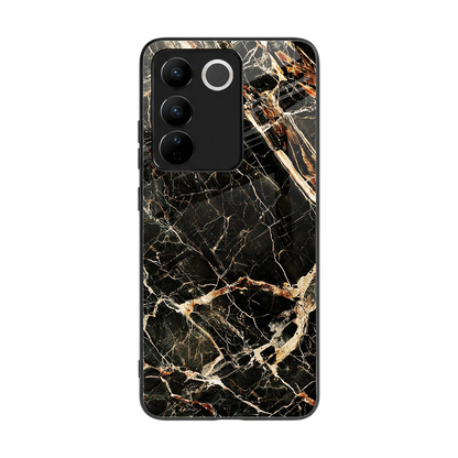 Midnight Gold back phone cover | glass case for vivo v27 5g