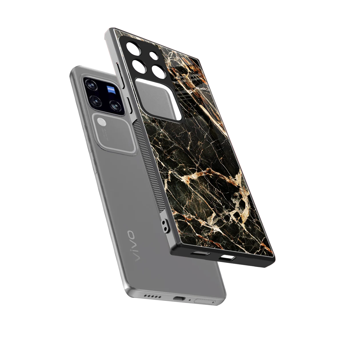 Midnight Gold sleekvivo v30 pro cover with tempered glass back and TPU edges