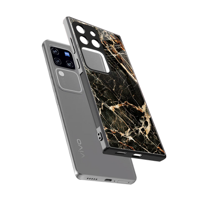 Midnight Gold sleekvivo v30 pro cover with tempered glass back and TPU edges