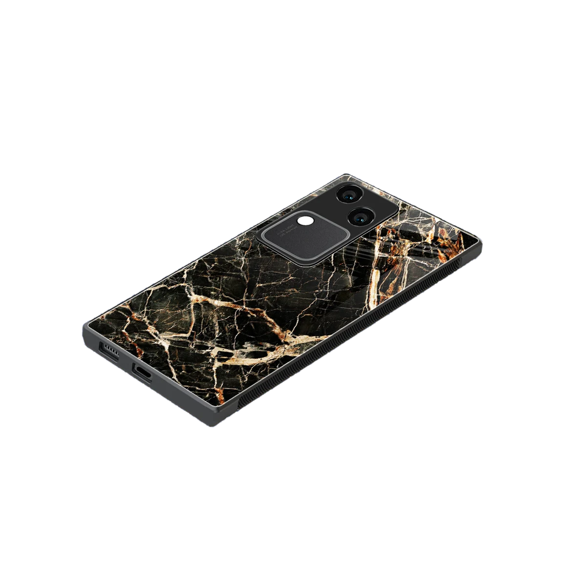 Midnight Gold stylish phone case for vivo v30 | glossy glass and slim fit
