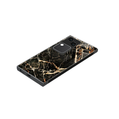 Midnight Gold stylish phone case for vivo v30 | glossy glass and slim fit