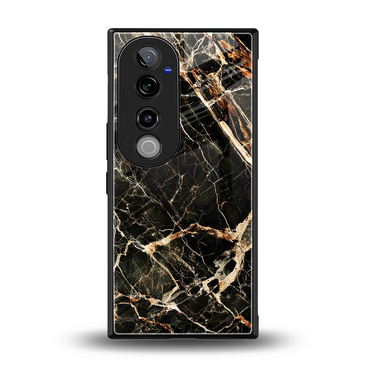 Midnight Gold back phone cover | glass case for vivo v40 pro