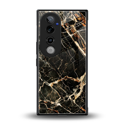Midnight Gold back phone cover | glass case for vivo v40 pro