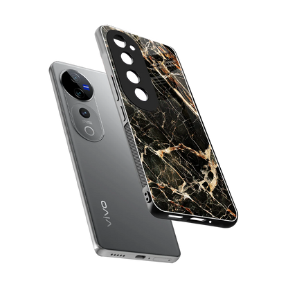 Midnight Gold sleek vivo v40 pro cover with tempered glass back and TPU edges