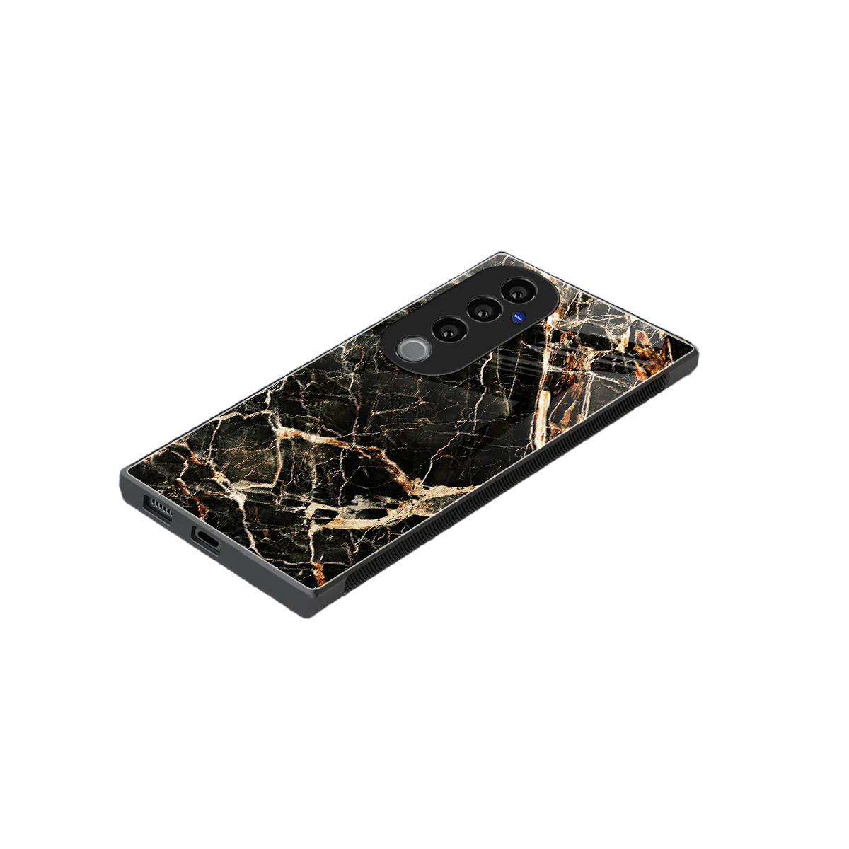 Midnight Gold stylish phone case for vivo v40 pro | glossy glass and slim fit