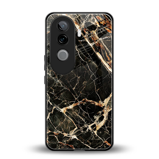 Midnight Gold back phone cover | glass case for vivo v40e