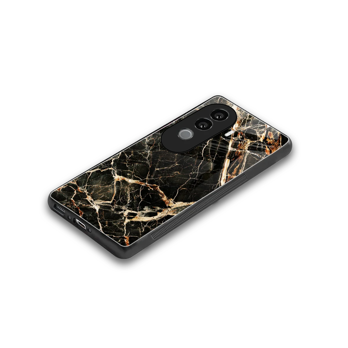 Midnight Gold stylish phone case for vivo v40e | glossy glass and slim fit