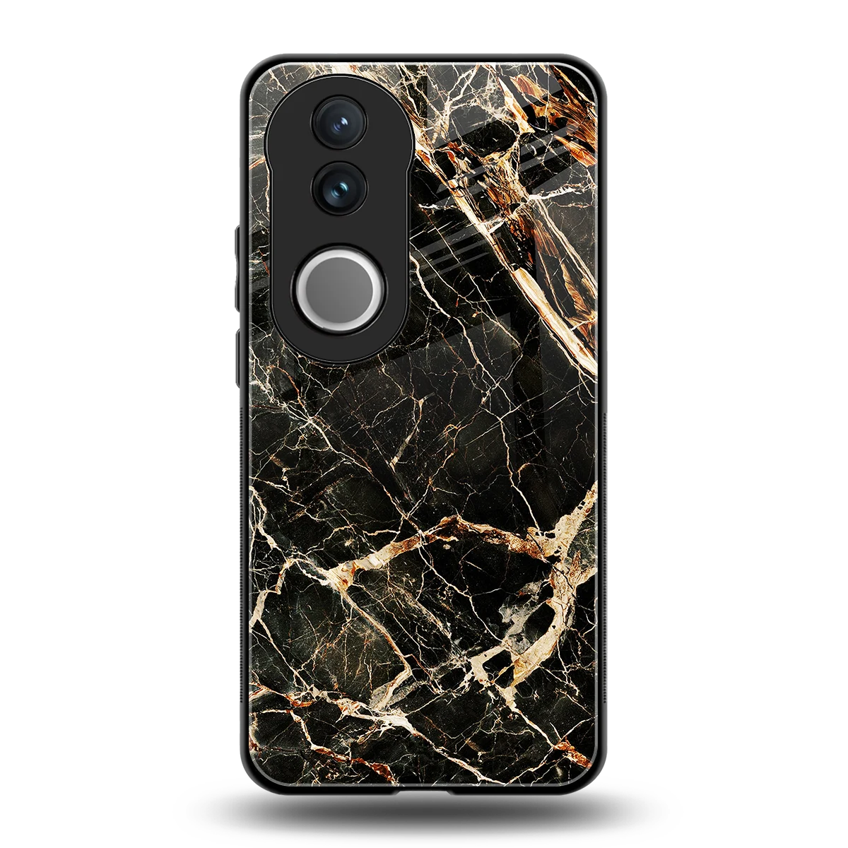 Midnight Gold back phone cover | glass case for vivo v50