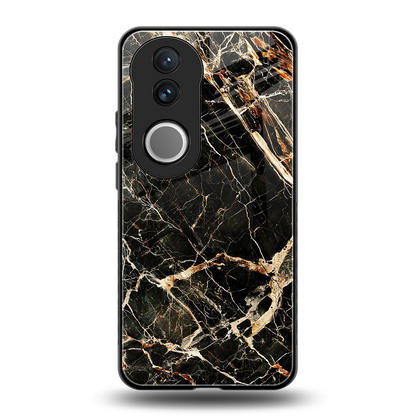 Midnight Gold back phone cover | glass case for vivo v50